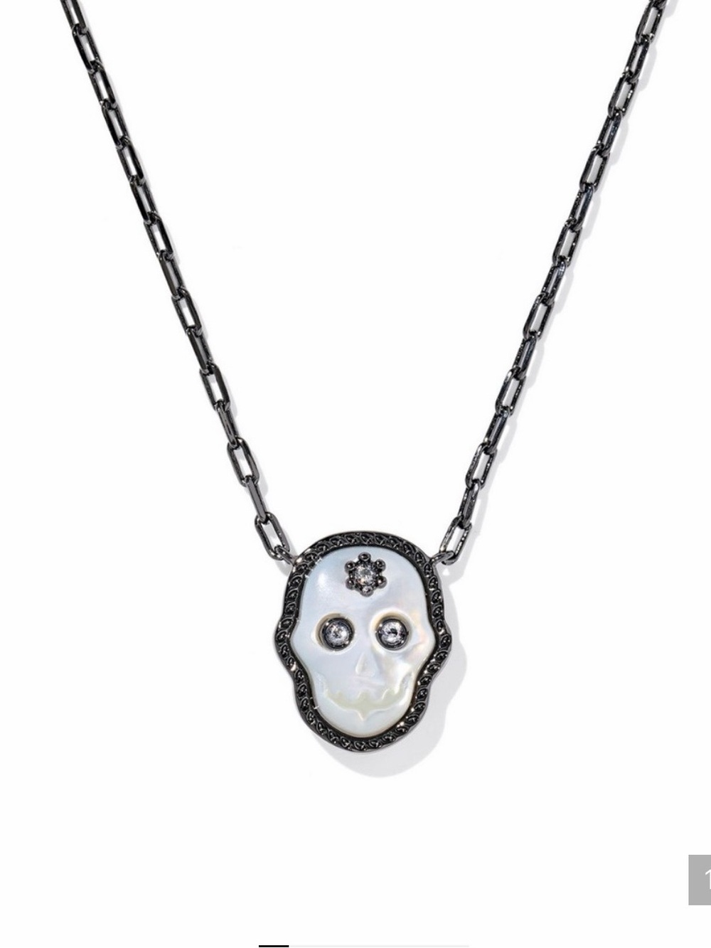 NEW Kendra Scott Silver Mother of Pearl Skull Pendant Necklace 🎃🎃🎃